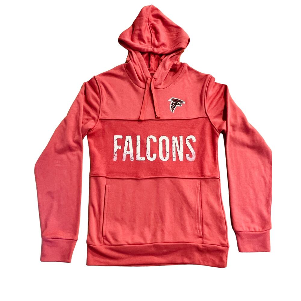 Atlanta Falcons NFL Apparel Hoodie Mens S Red Peach Pullover Football Drawstring